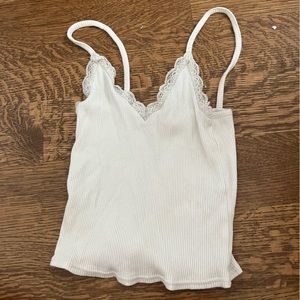 White lace tank top from Aritzia coquette super cute!